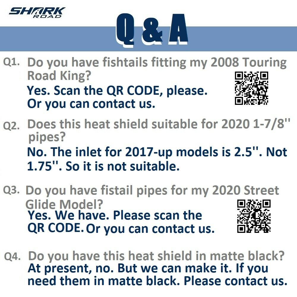 Full Coverage Chrome Fishtail Heat Shield, Fit Harley Touring 1995-2016 w Clamps