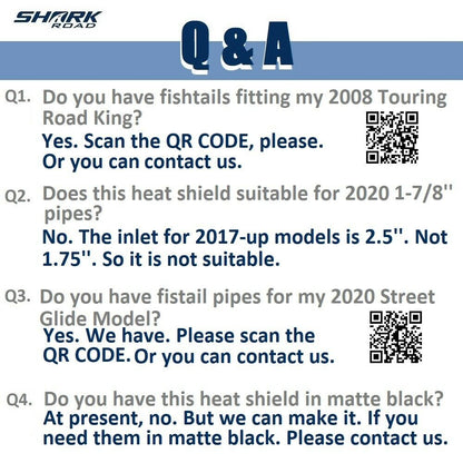 Full Coverage Chrome Fishtail Heat Shield, Fit Harley Touring 1995-2016 w Clamps