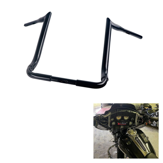 SHARKROAD 1.5'' X H16'' Big Dude Handlebars for Harley Touring Street Glide